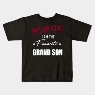 It's Official I Am The Favorite Grandson Kids T-Shirt